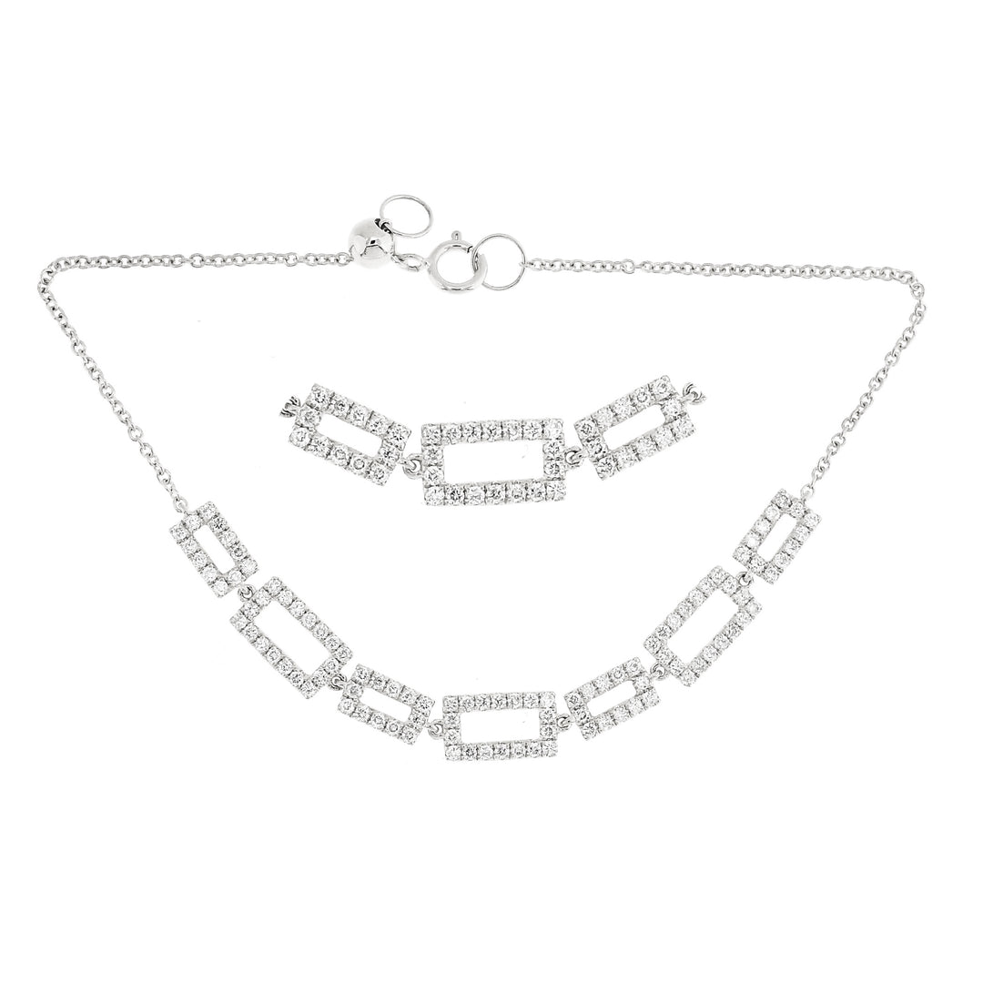 18 Karat White Gold 0.75ct Diamond Fancy Link Bracelet - 7 inch