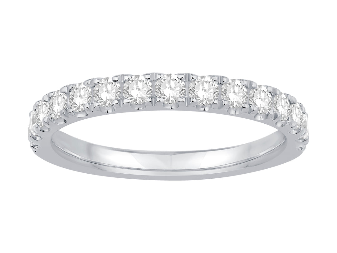 Lady's 14 Karat White Gold 0.50ct Diamond Half Anniversary Wedding Band - Size 7