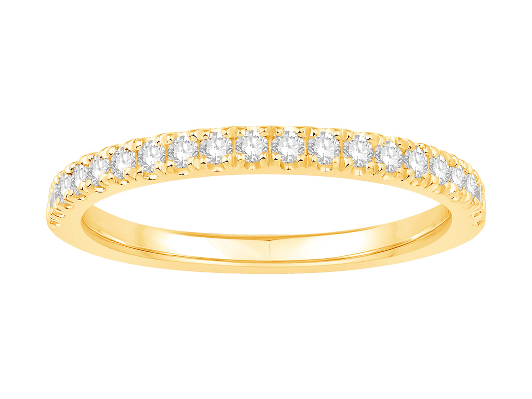 Lady's 14 Karat Yellow Gold 0.25ct Diamond Half Anniversary Wedding Band - Size 7