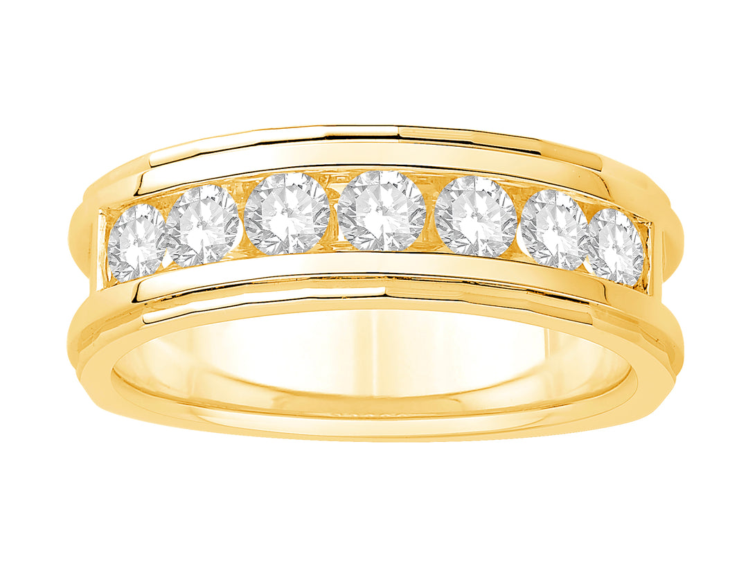 Lady's 14 Karat Yellow Gold 1.00ct Diamond Channel Set Wedding Band - Size 7