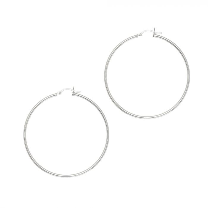 Sterling Silver Large Hoop Earrings