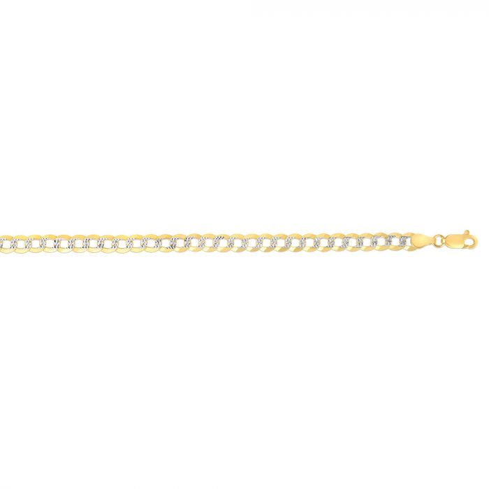 Ladies 14 Karat Yellow Gold Pave Cuban Bracelet