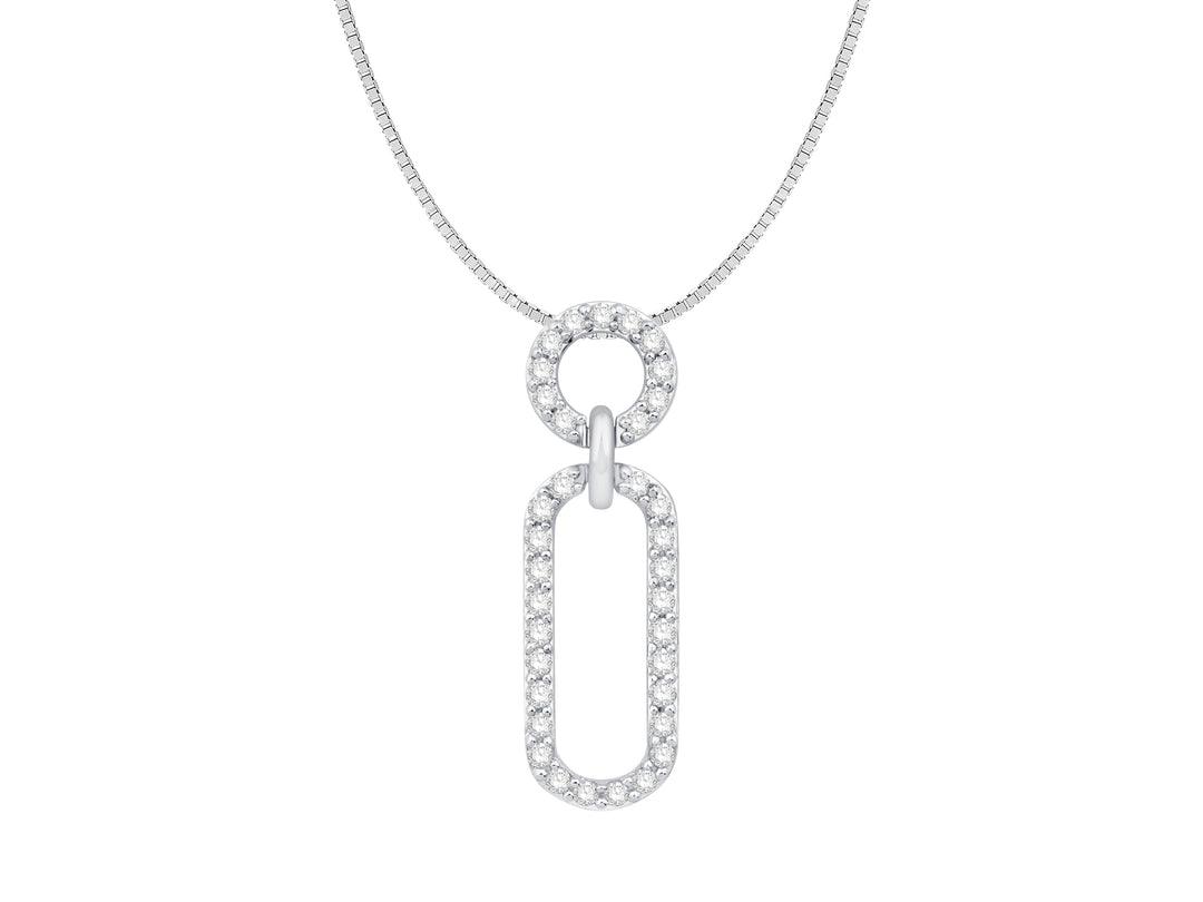 14 Karat White Gold Diamond Drop Pendant