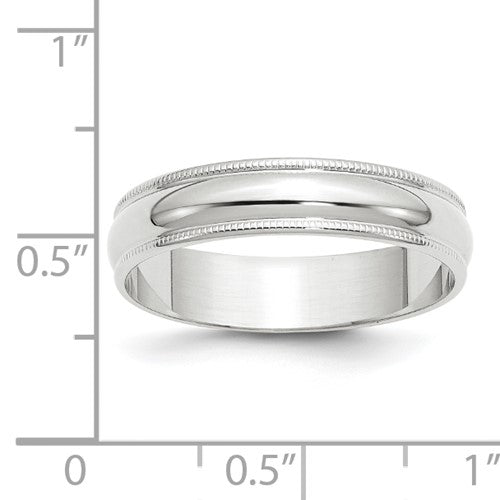 Men's 14 Karat White Gold Millgrain Wedding Band