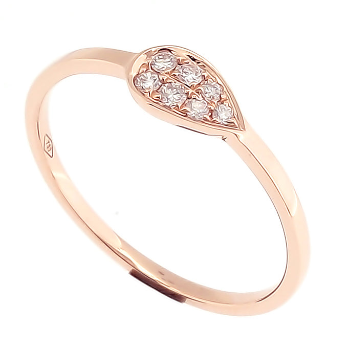 Lady's 18 Karat Rosé Gold 0.09ct Diamond Contemporary Fashion Ring - Size 7
