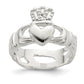 Sterling Silver Polished Claddagh Ring - Size 7