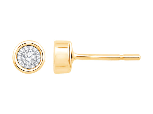 14 Karat Yellow Gold 0.10ct Diamond Stud Earrings