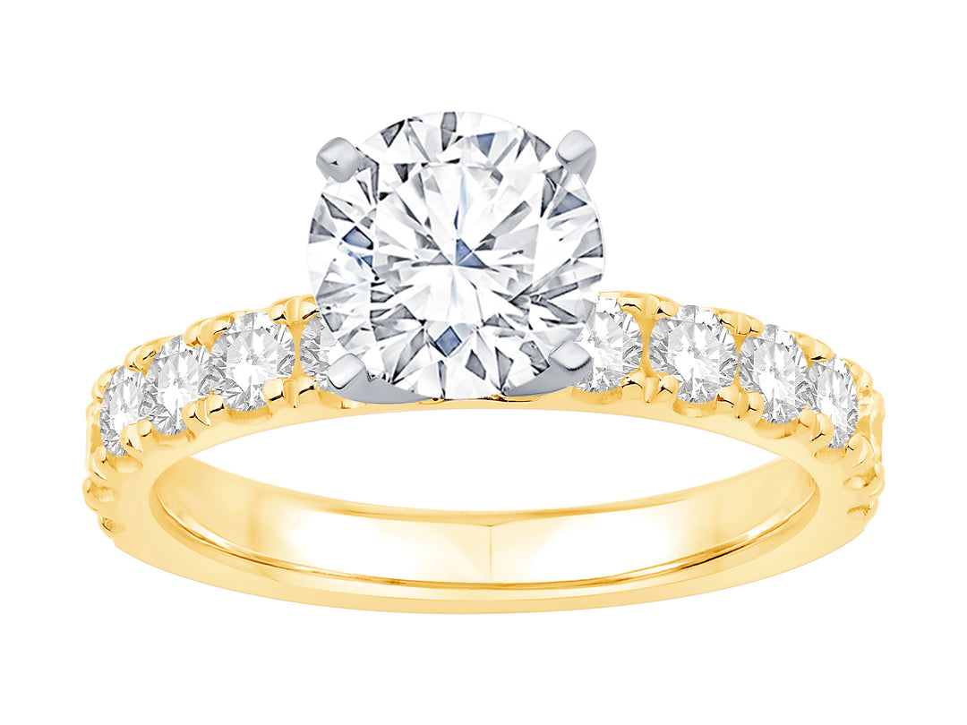 14 Karat 2 Tone Gold 0.75ct Diamond Accented Semi-Mount Ring - Size 7