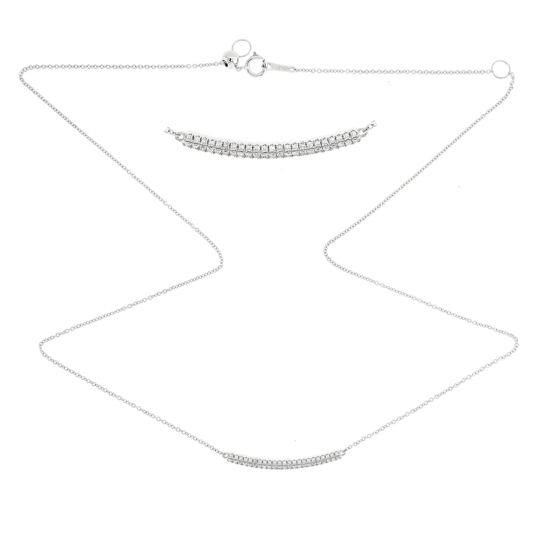 18 Karat White Gold Diamond Bar Pendant