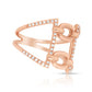 Lady's 14 Karat Rosé Gold Geometric Diamond Fashion Ring