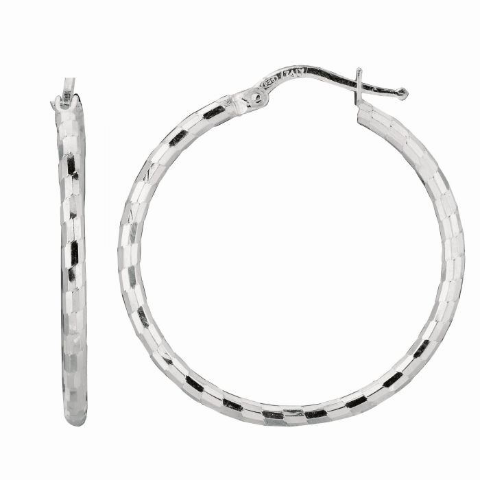 Sterling Silver Medium Hoop Earrings