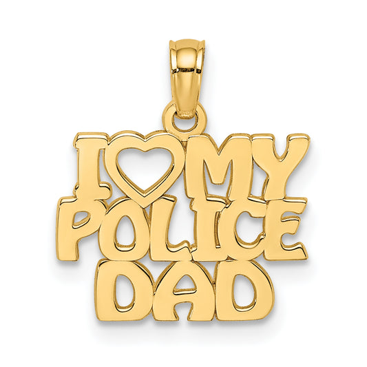 10k I HEART MY POLICE DAD Charm