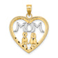 10K with Rhodium Heart With 2 Kids MOM Charm