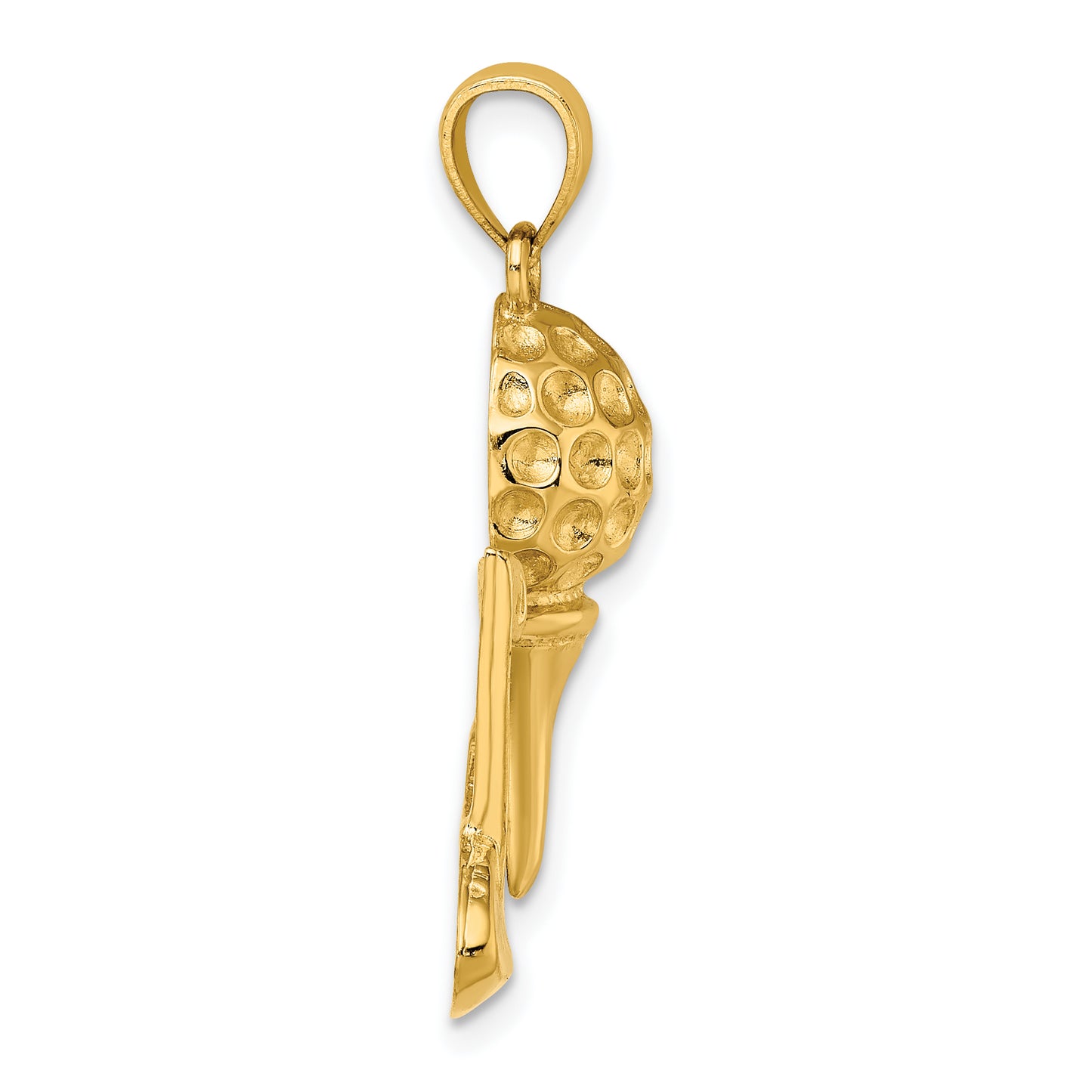 14k Solid Polished Open-Backed Golf Charm