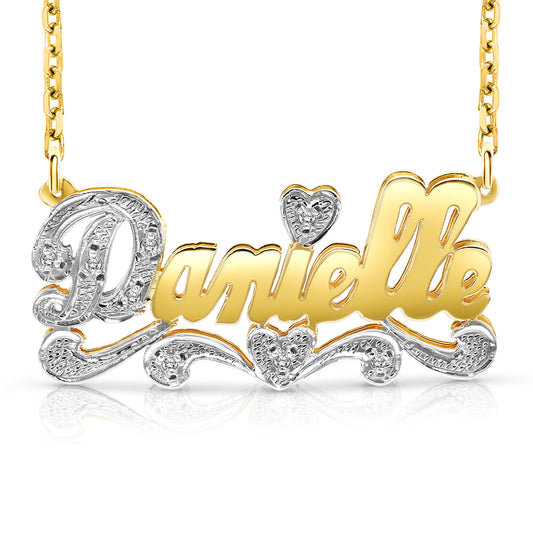 14 Karat "Danielle" Style 3D Nameplate