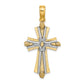 14K with Rhodium D/C and Wire Cross Charm