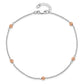 Leslie's 14K White and Rose Gold Polished D/C Beaded with 1in ext. Anklet