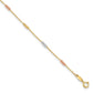 Leslie's 14K Tri-color Polished with D/C Beads 9in Plus 1in. ext. Anklet