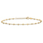 Leslie's 14K Polished and Diamond-cut Beads 9in Plus 1in ext. Anklet