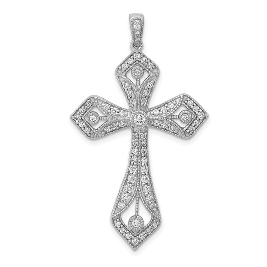 14k White Gold 5/8ct. Diamond Passion Cross Pendant