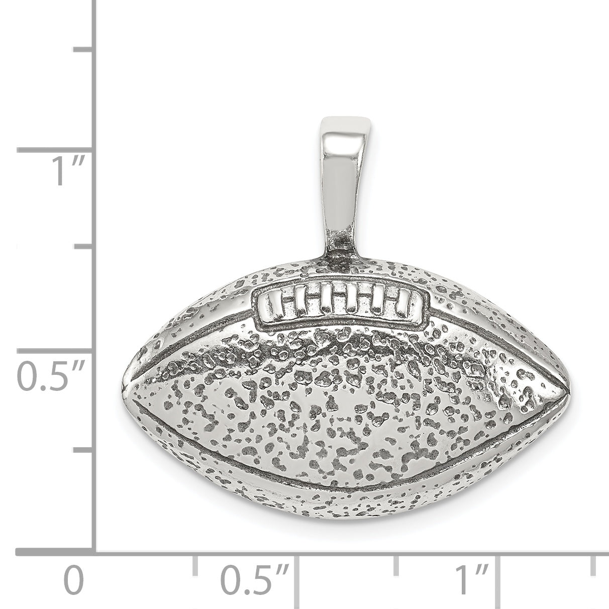 Sterling Silver Antiqued Football Pendant