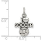Sterling Silver Antique I (heart) Soccer Charm