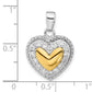 Sterling Silver and Gold-plated CZ Heart Pendant