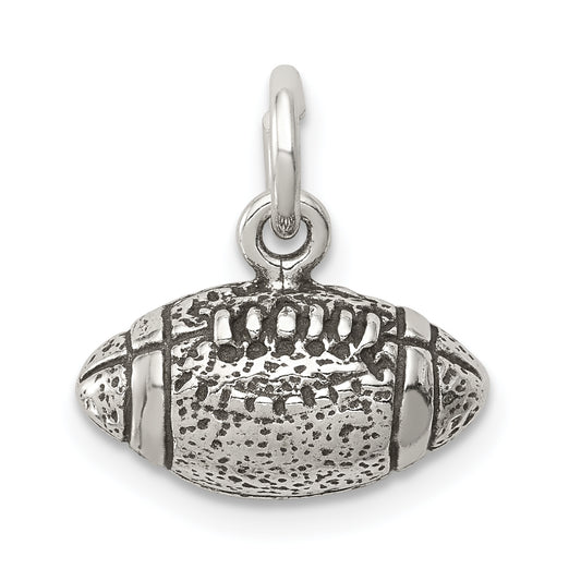 Sterling Silver Antiqued Football Charm