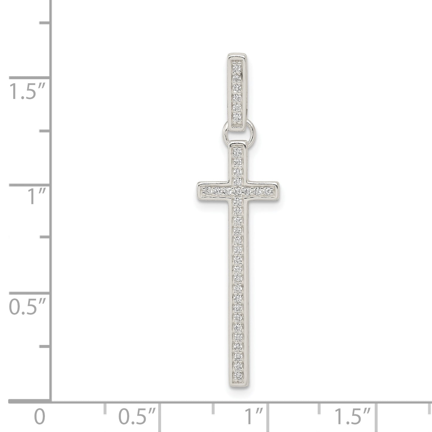 Sterling Silver CZ Cross Pendant