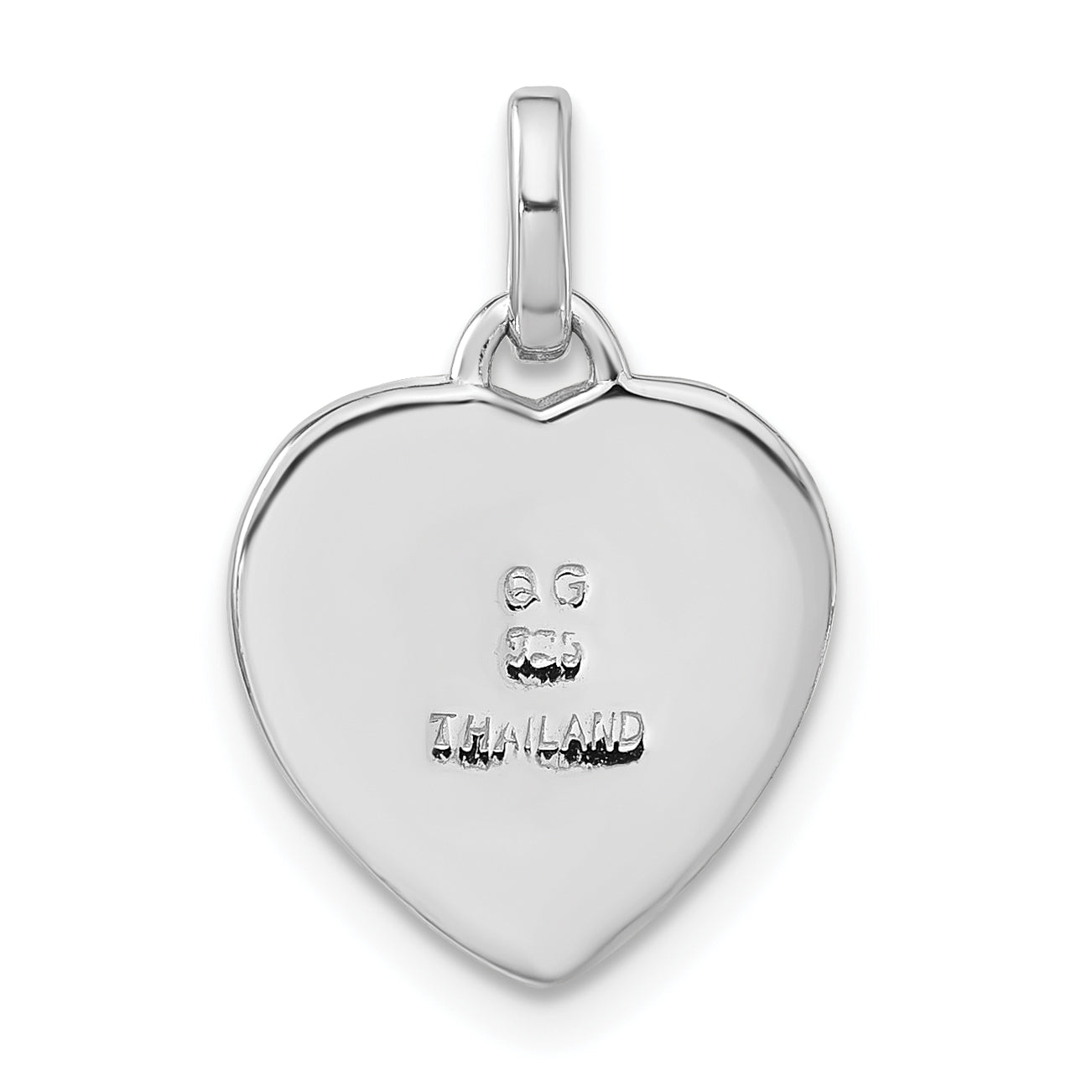Sterling Silver Rhodium-plated Polished Love Heart Pendant