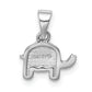 Sterling Silver Rhodium-plated Childs Enameled Pink Elephant Pendant