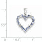 Sterling Silver Rhodium-plated Tanzanite and Diamond Heart Pendant
