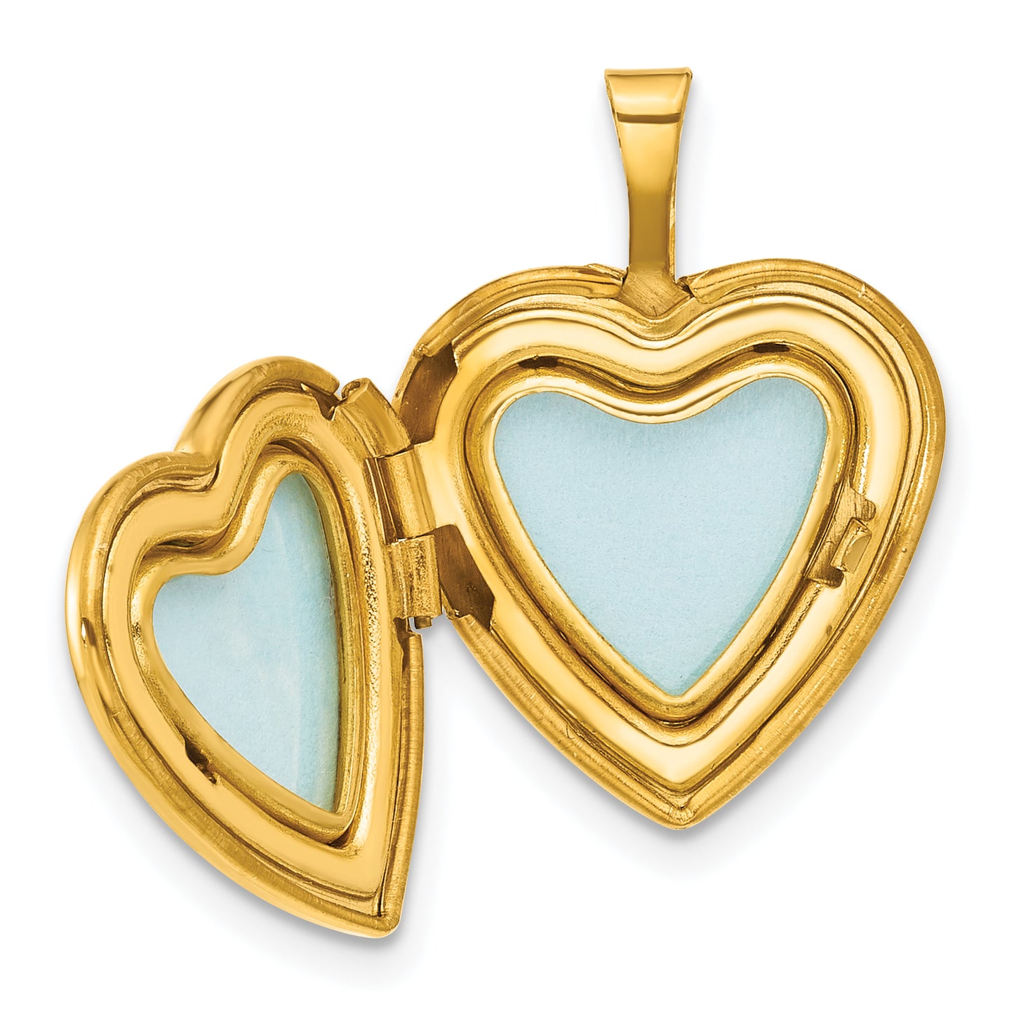 1/20 Gold Filled Polished and Textured Diamond 16mm Floral Heart Locket