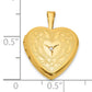 1/20 Gold Filled Polished and Textured Diamond 16mm Floral Heart Locket