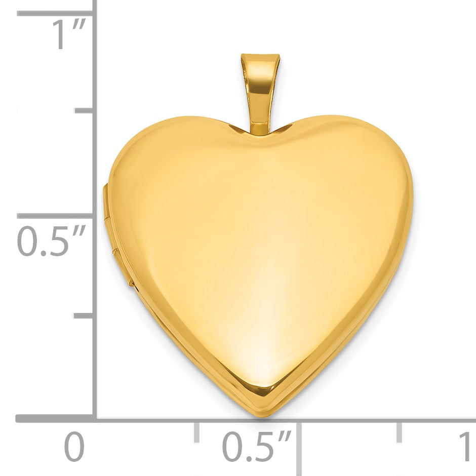 1/20 Gold Filled Polished and Satin 20mm Heart Locket
