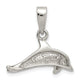Sterling Silver Rhodium-plated Created Blue Opal Inlay Dolphin Pendant