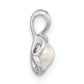 Sterling Silver Rh-plated FWC Pearl Polished Flower Pendant