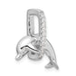 Sterling Silver Rhodium-plated CZ Dolphin Pendant