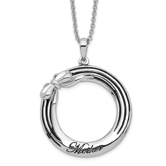 \"Sentimental Expressions Sterling Silver Rhodium-plated Antiqued My Mother, My Gift 18in. Necklace\"