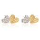 14 Karat Yellow Gold Diamond Heart Earrings