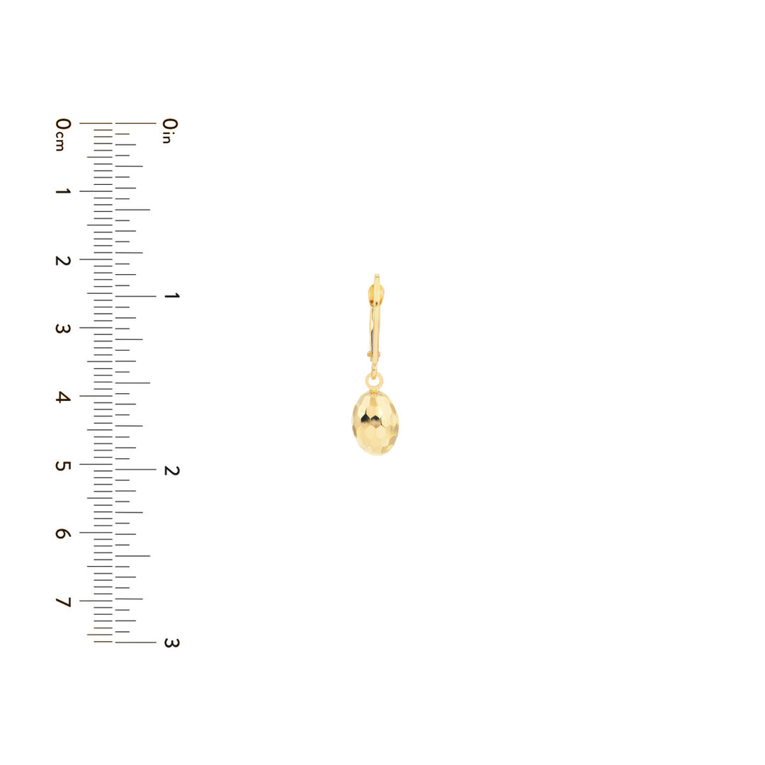 14 Karat Yellow Gold Diamond Cut Drop Earrings