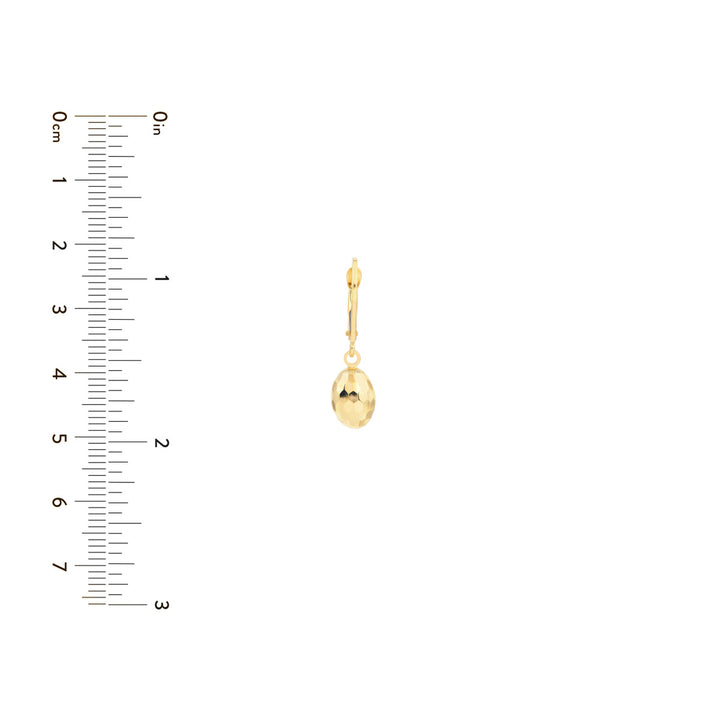14 Karat Yellow Gold Diamond Cut Drop Earrings