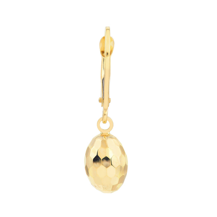 14 Karat Yellow Gold Diamond Cut Drop Earrings