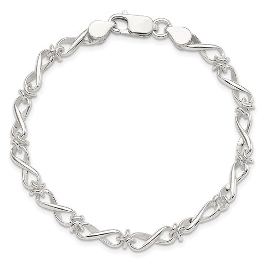 Sterling Silver Fancy Link 7.5 inch Bracelet