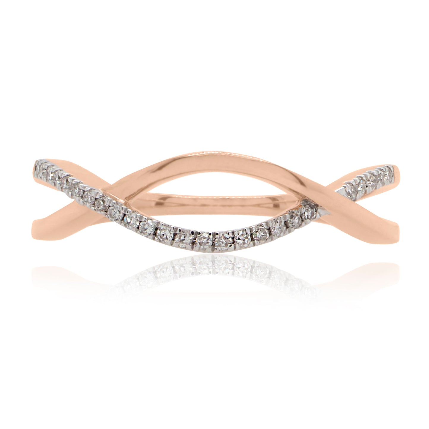 Lady's 14 Karat Rosé Gold Contemporary Diamond Fashion Ring