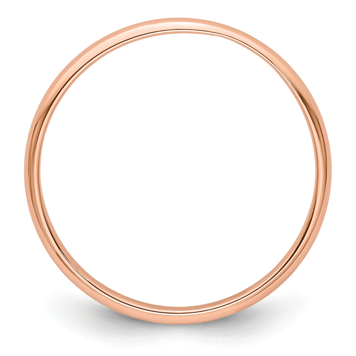 14K Rose Gold 2mm Half Round Wedding Band — Side Profile