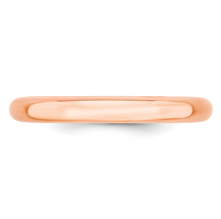 14K Rose Gold 3mm Comfort Fit Wedding Band - Side Profile