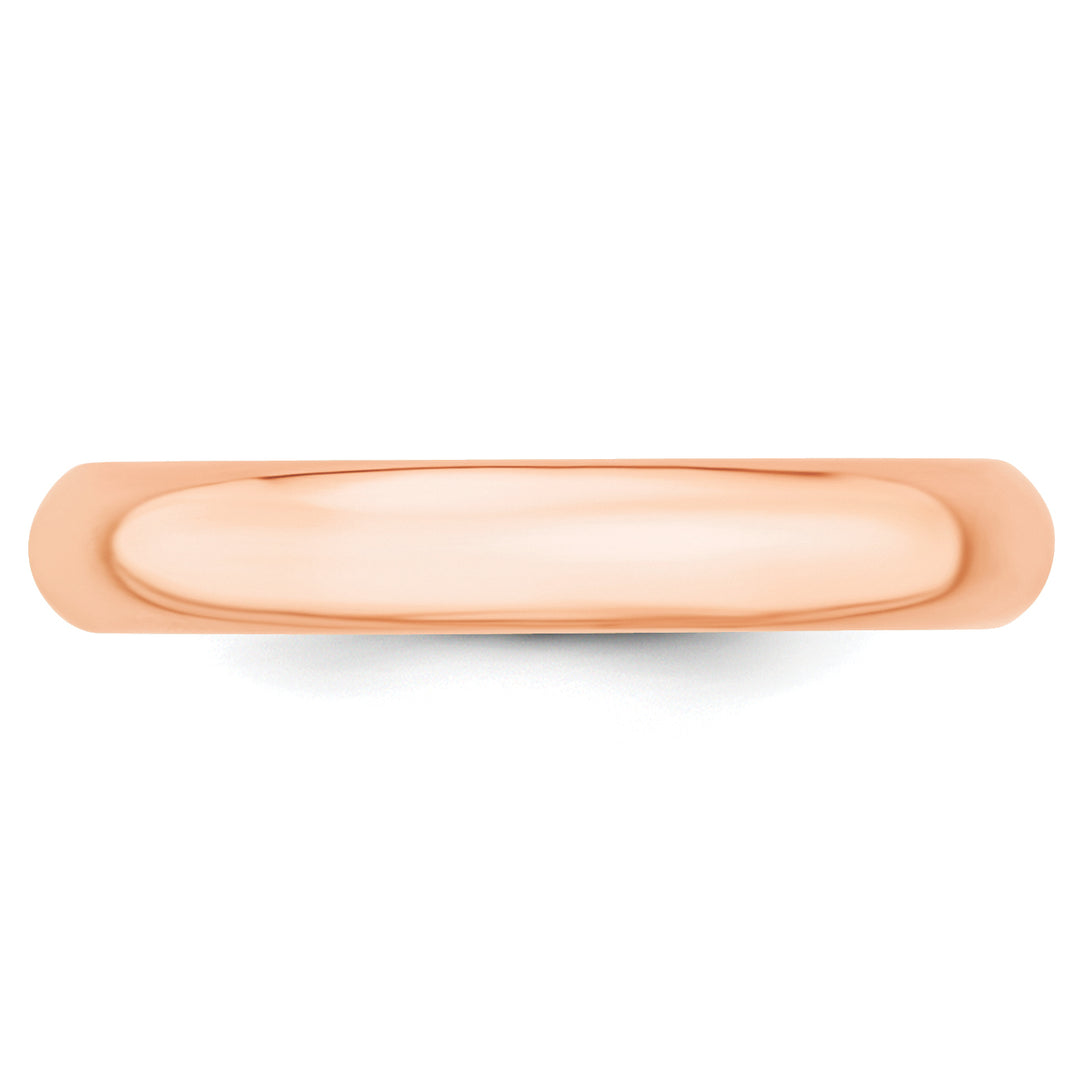 14K Rose Gold 4mm Comfort Fit Wedding Band - Front View