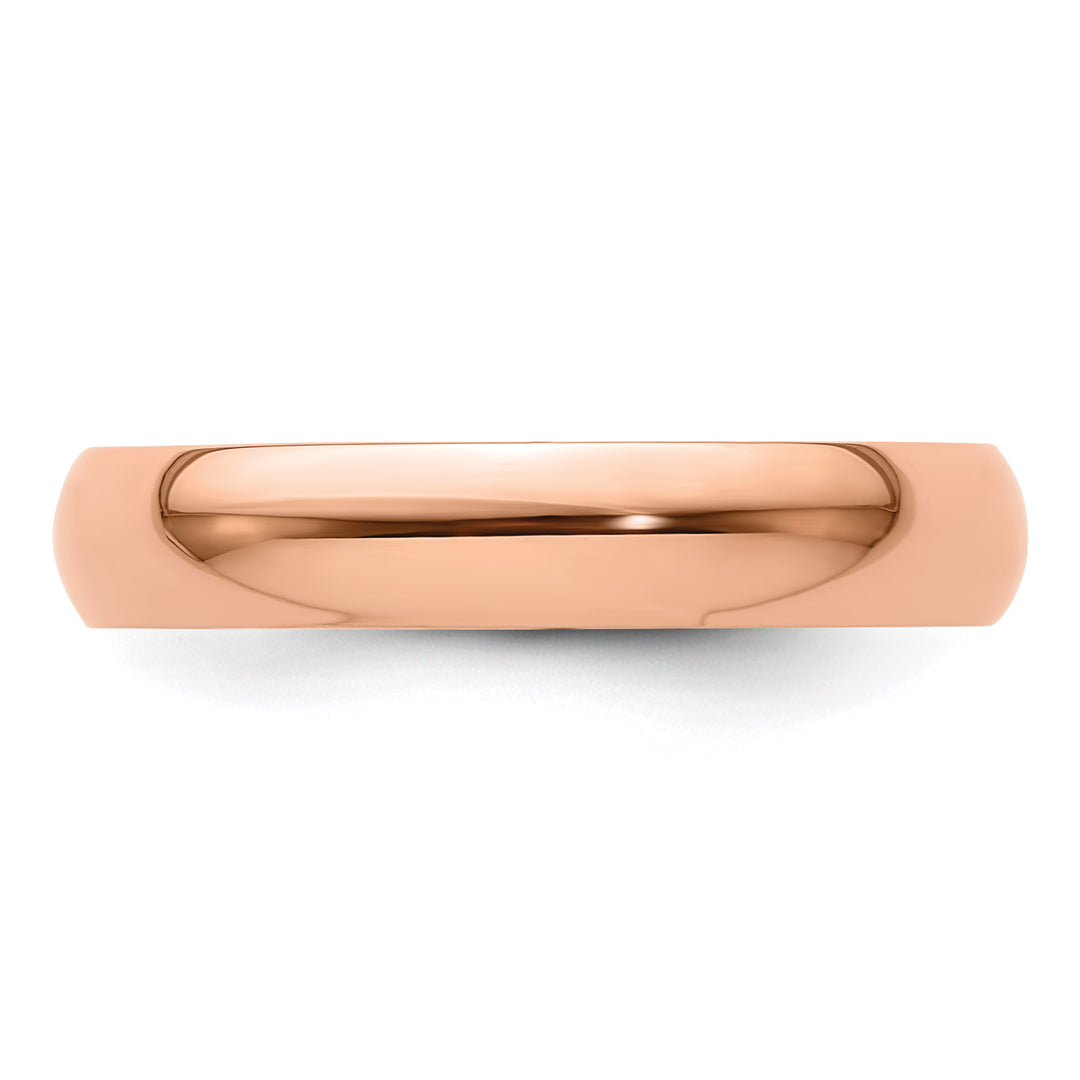 14K Rose Gold 4mm Half Round Wedding Band — Close-Up Detail