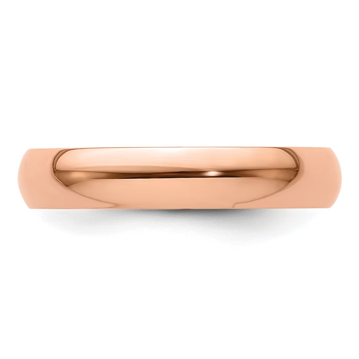 14K Rose Gold 4mm Half Round Wedding Band — Close-Up Detail